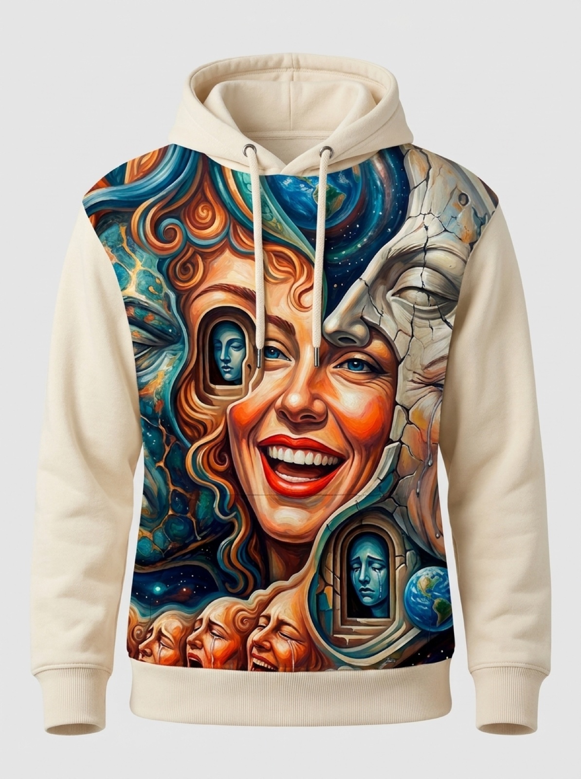 Cream Surreal Hoodie