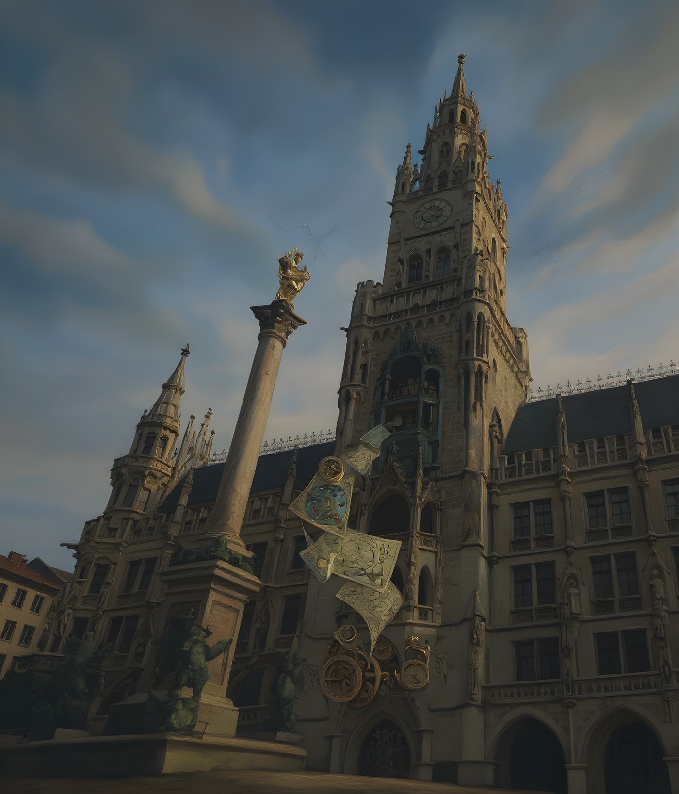 Munich Rathaus Evening